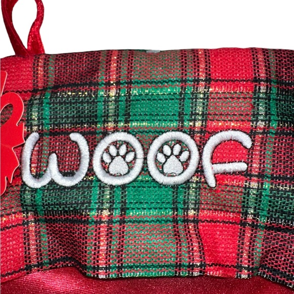 Boxer Dog "Woof" Christmas Holiday Stocking - Picture 2 of 6